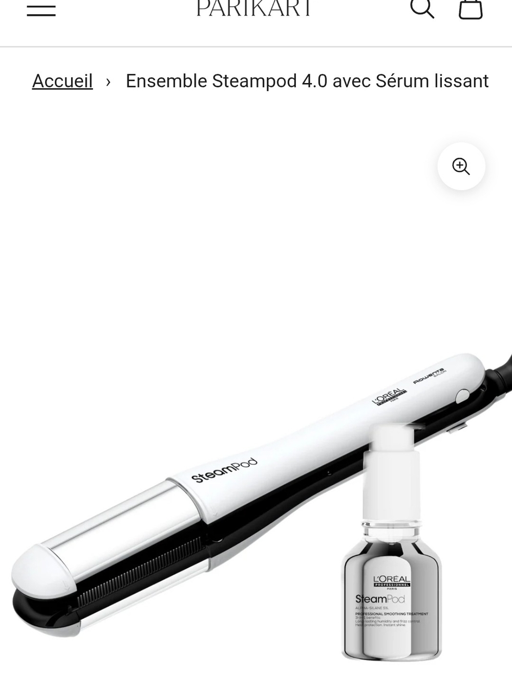 L'Oreal SteamPod 4.0 Hair Styler and Smoothing Serum - White and Silver